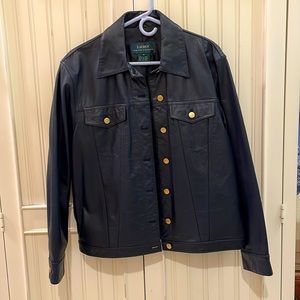 Ralph Lauren dark navy size L leather jacket.